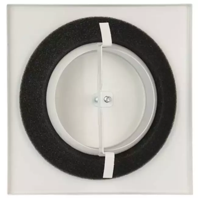 Ventilatieventiel afvoer metaal vierkant Ø125 mm wit met klemveren - DVSQ125
