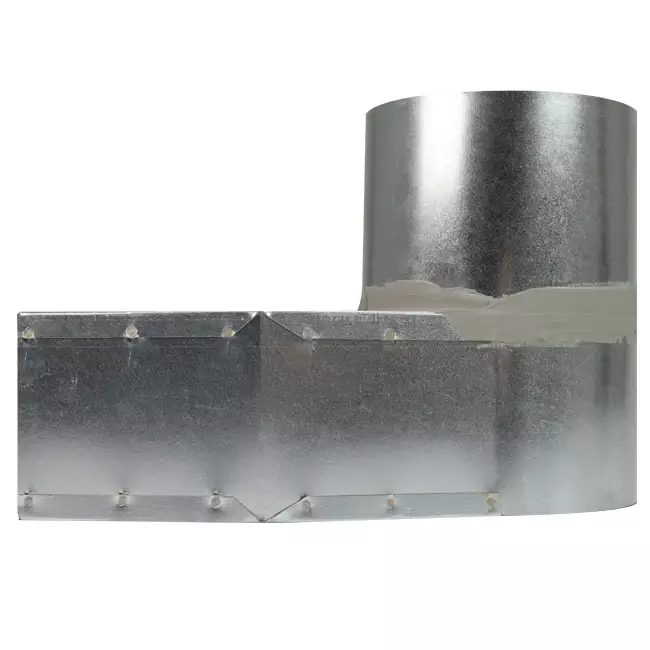 Lepe hoekstuk 170x80 mm naar diameter 125 mm