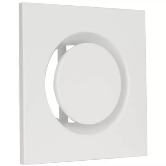 Ventilatieventiel afvoer metaal vierkant Ø125 mm wit met klemveren - DVSQ125