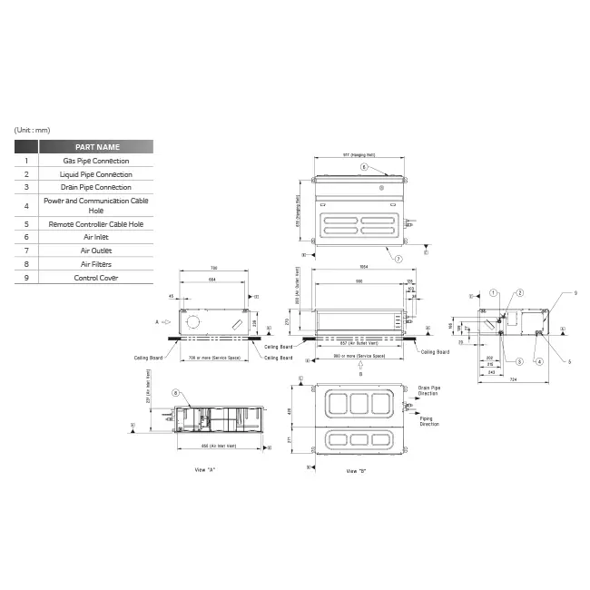 LG Mid static Inverter kanaal airco UM30F-Compact R32 8,0 kW set