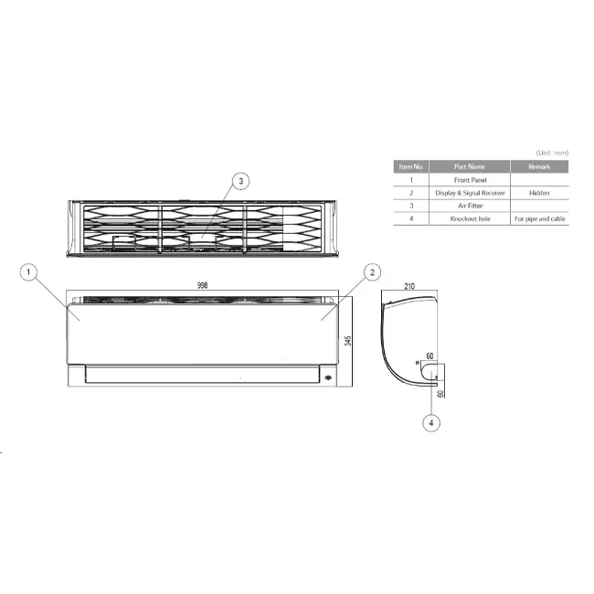 LG airco binnenunit Standard Plus Smart Inverter R32 7,0 kW