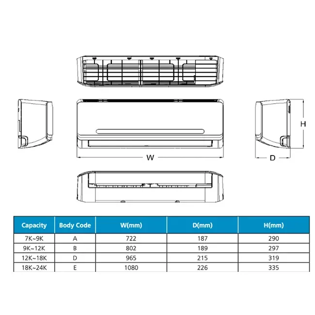 MaxiCool AURORA Inverter airco R32 7,0 kW set