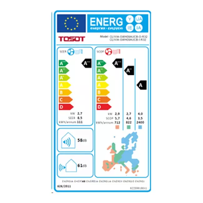 Tosot CLIVIA by GREE Binnenunit Black Design R32 2,7-3,0 kW