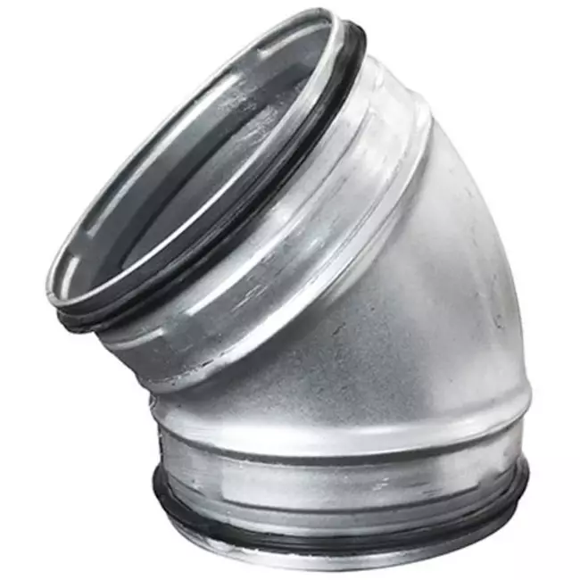 Korte ronde spiro bocht 45° Ø 150mm voor spirobuis