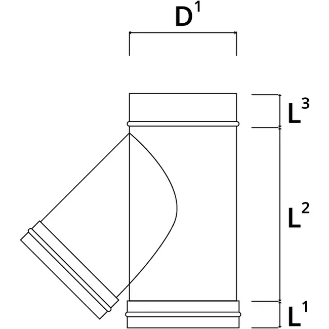 EW diameter  250 mm T-stuk 135 gr I316L (D0,5)