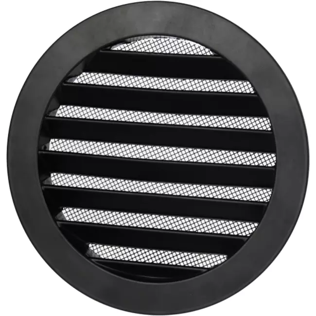 Aluminium buitenluchtrooster diameter 80 - ZWART