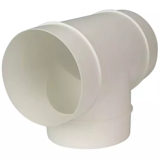 Rond kunststof T-stuk diameter: 125 mm - AT125