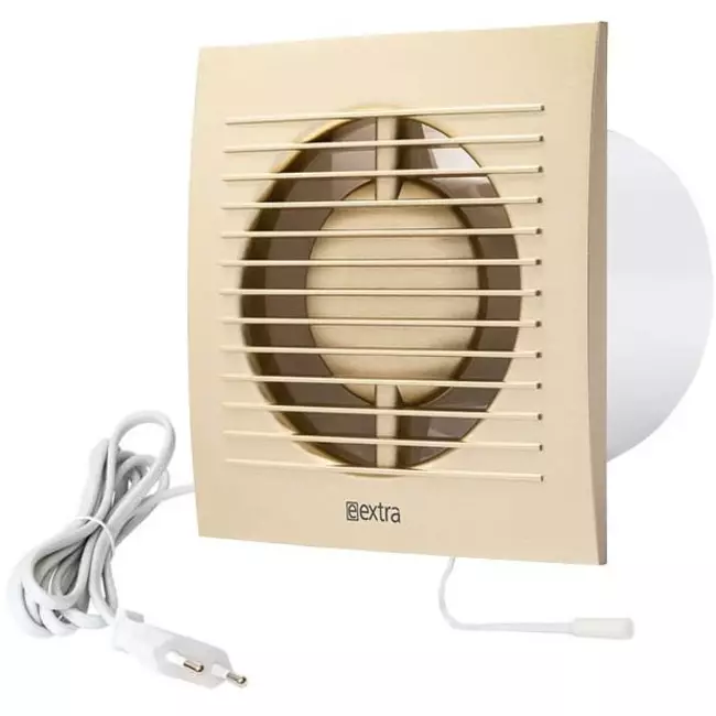 Badkamer ventilator Ø 100 mm Goud met trekkoord en stekker - EE100WPG