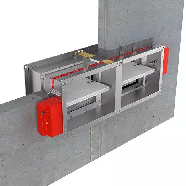 Brandklep rechthoekig handbediend - E-FD25 100x500 R