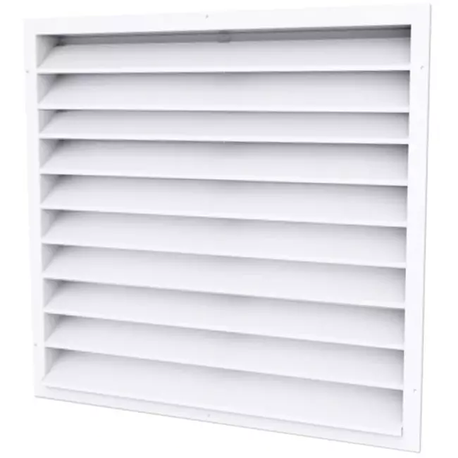 Buitenmuurrooster gegalvaniseerd staal 300x300 - RAL 9016