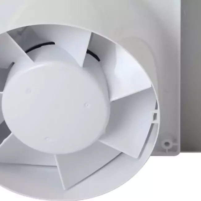 Badkamer ventilator Ø 100 mm met timer en vochtsensor - glazen front satijn goud