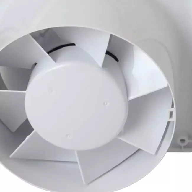Badkamer ventilator Ø 125 mm met timer - glazen front satijn zilver