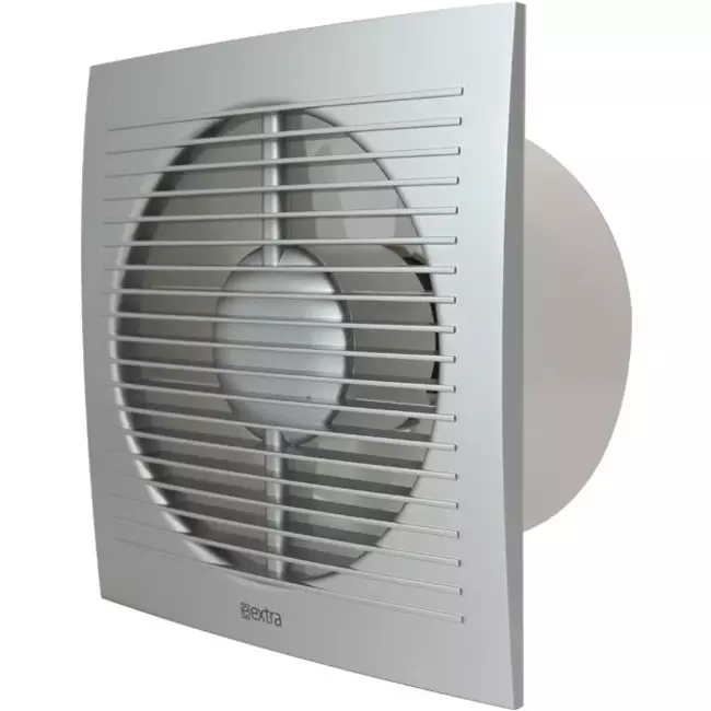 Badkamerventilator Ø 100 mm Zilver met timer - standaard EE100TS