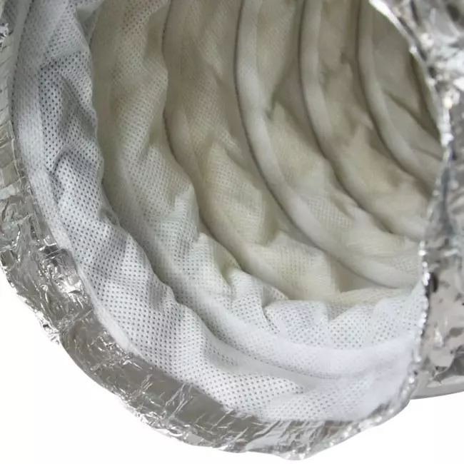 Flexibele geluiddemper non-woven met aansluiting diameter 150 mm lengte 1000mm