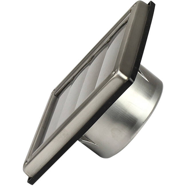 RVS gevelrooster 125mm met beweegbare lamellen hoge doorlaat - EL-SS-OP125 SS