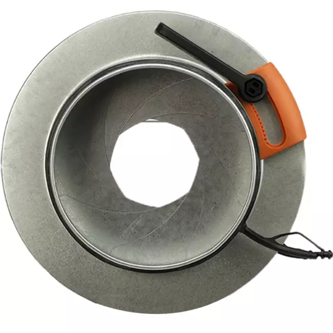 Irisklep 125 mm - Sendzimir verzinkt staal - IRIS125