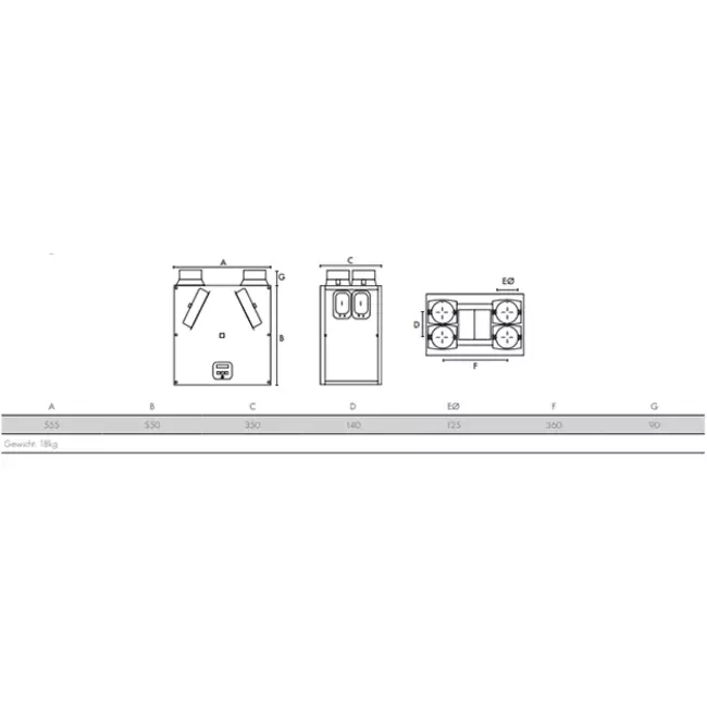 Vent-Axia WTW Lo-Carbon Sentinel Kinetic FL links 280 m³/h