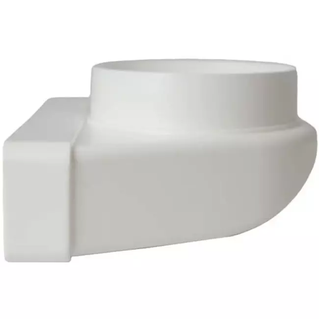Rechthoekige kunststof verticale 90° bocht Ø125mm - 220X55mm KLD25-125