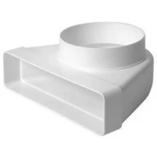 Rechthoekige kunststof verticale 90° bocht Ø100mm - 220x90mm KLD29-100