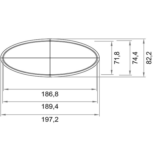 Wavin Ventiza kanaal 5 m PVC ovaal 195x80 mm S/S