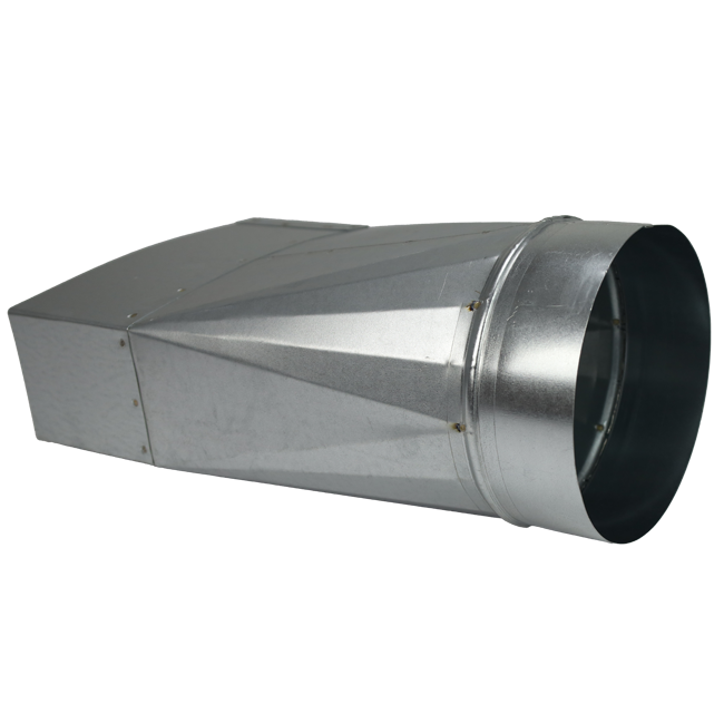 Verloopstuk 220x80 mm naar diameter 125 mm tbv instortkanaal