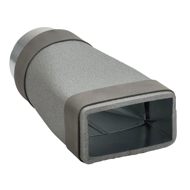 Thermoduct verloopstuk 220x80 mm naar diameter 125 mm