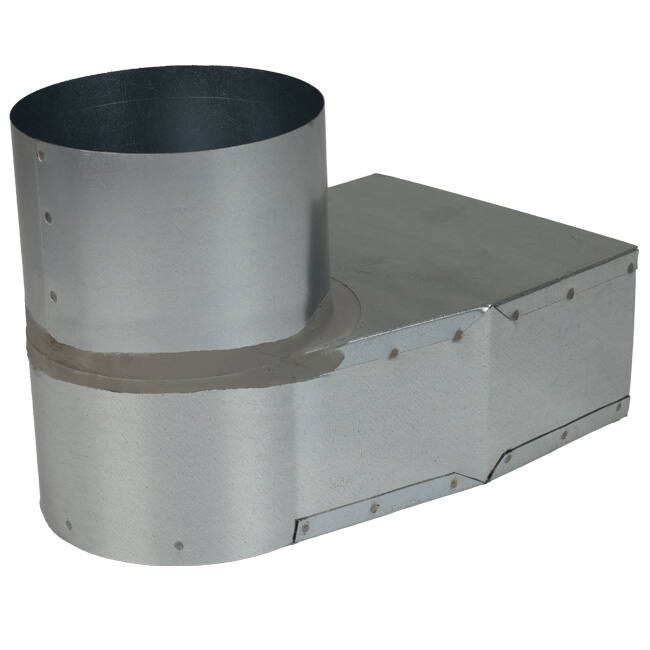 Lepe hoekstuk 220x80 mm naar diameter 160 mm