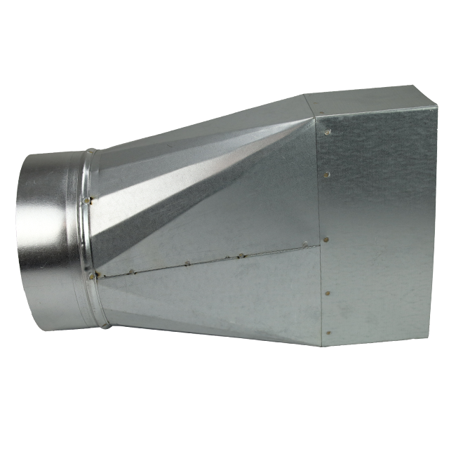 Verloopstuk 220x80 mm naar diameter 150 mm tbv instortkanaal