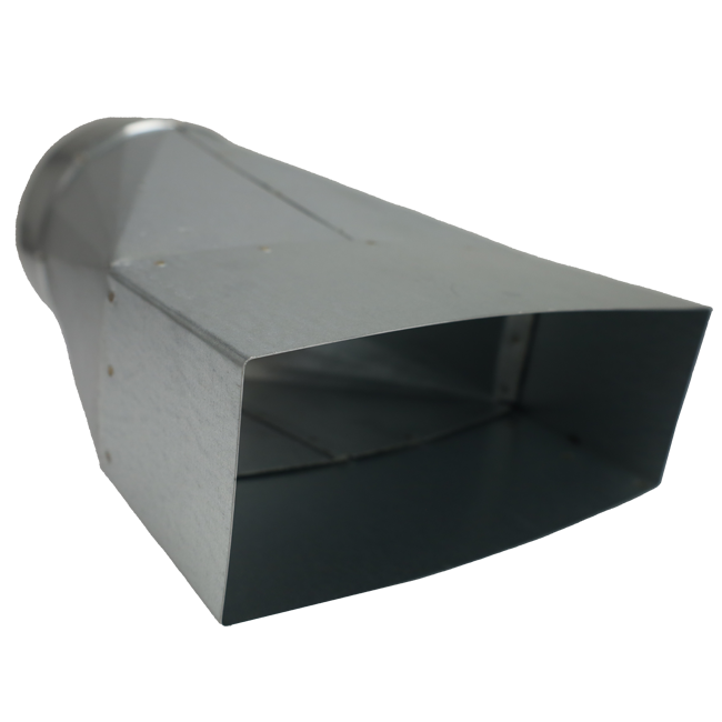 Verloopstuk 220x80 mm naar diameter 150 mm tbv instortkanaal