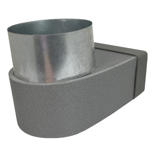 Thermoduct lepe hoekstuk enkel symetrisch 220x80 mm naar diameter 160 mm