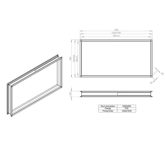 Flexibel verbindingsstuk 1200 x 600 - VS 12060