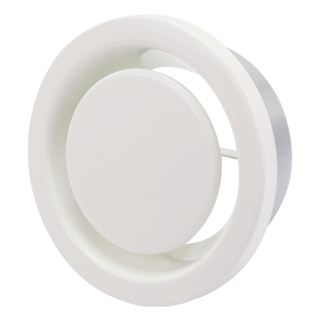Ventilatie afvoer ventiel 160mm met metaal klemveren - EAV-C160 RAL9010