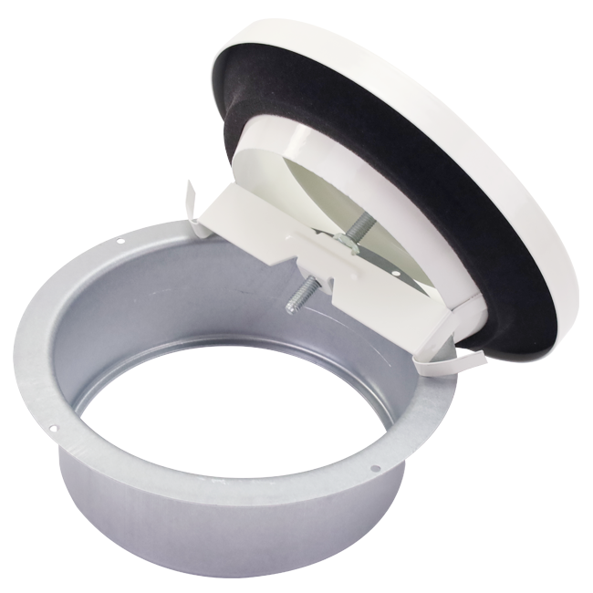 Ventilatie afvoer ventiel 160mm met metaal klemveren - EAV-C160 RAL9010