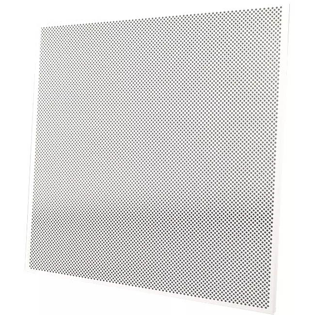 Geperforeerde plafondplaat 600 x 600 mm voor inleg in systeemplafonds - RAL9010