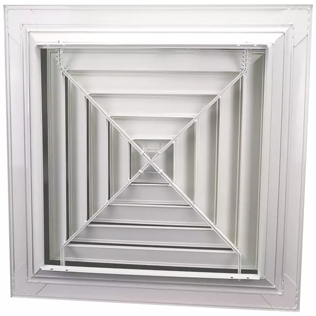Lamellen plafondrooster met 4-zijdige luchtverdeling - MDCD4-300/445
