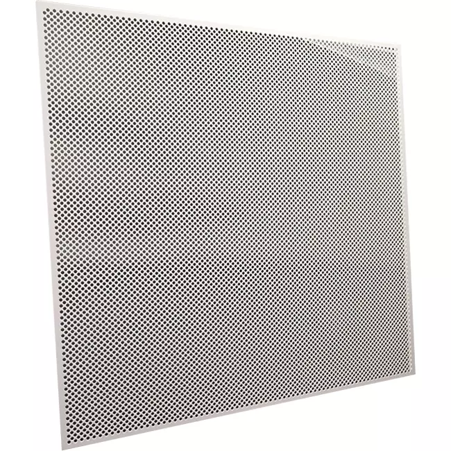 Geperforeerde plafondplaat 600 x 600 mm voor inleg in systeemplafonds - RAL9010