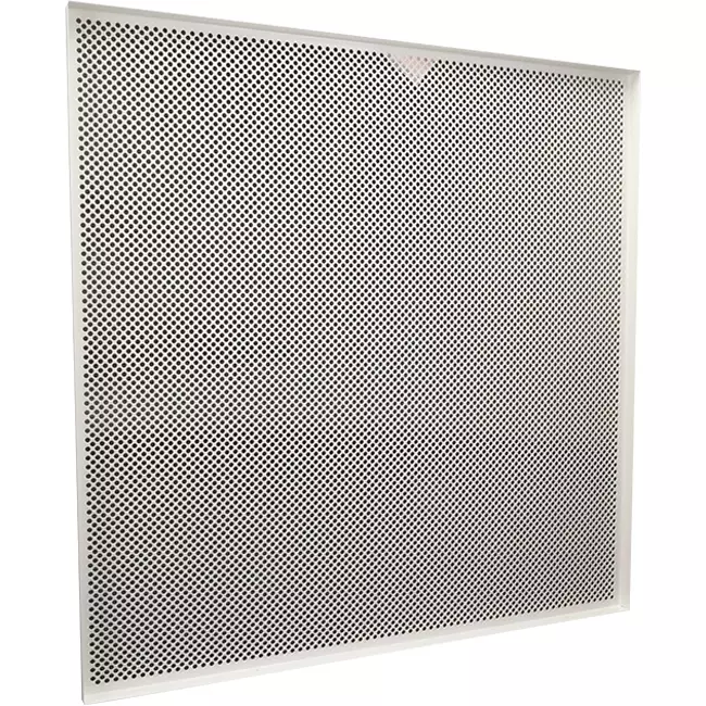 Geperforeerde plafondplaat 600 x 600 mm voor inleg in systeemplafonds - RAL9010