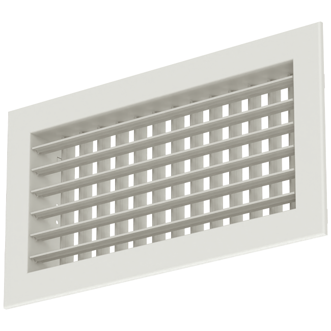 Wandrooster aluminium dubbel instelbaar – met klemveren – 800x100 mm – RAL 9010