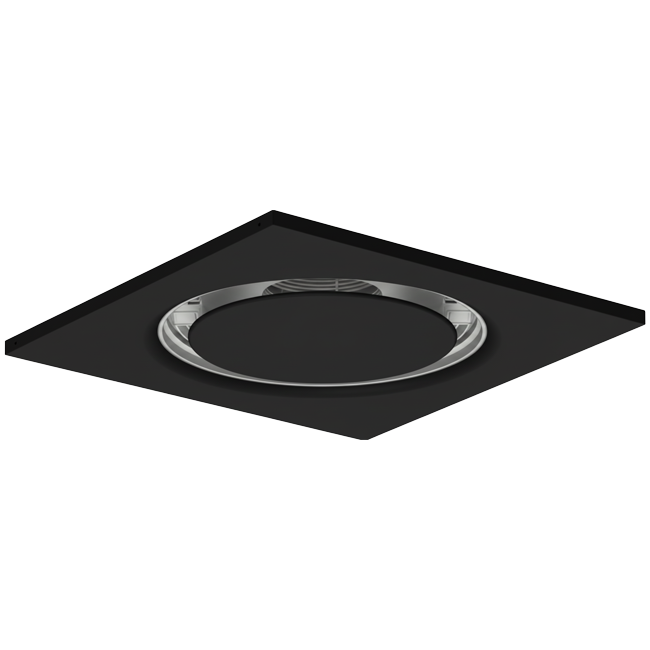 Plafondrooster staal ronde luchtuitlaat voor toe- en afvoer 595x595 mm – 200 mm – RAL 9005