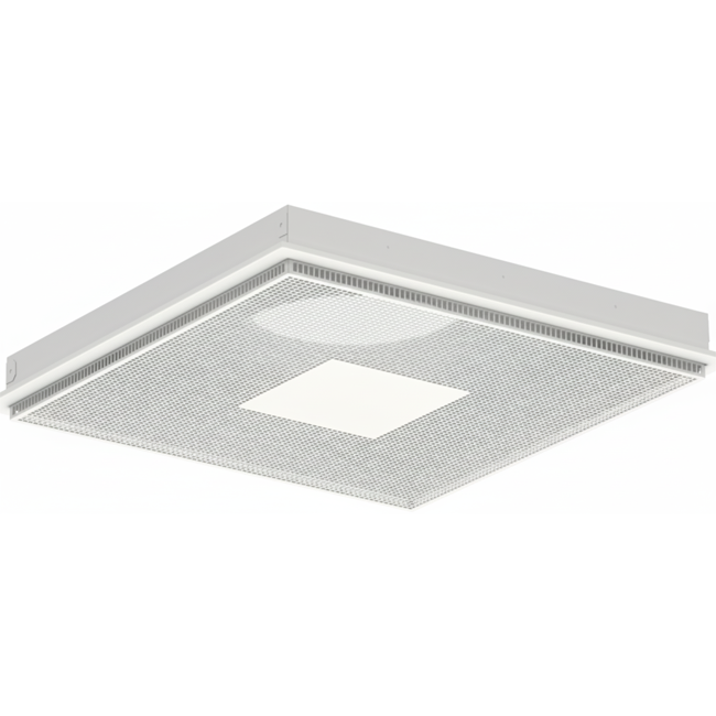 Geperforeerd plafondrooster voor toe- en afvoer 595x595 mm – 250 mm – RAL 9010