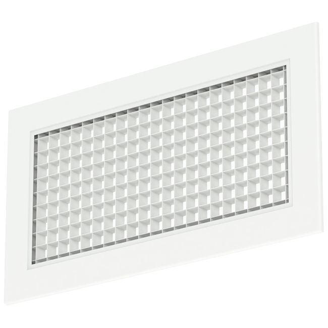 Wandrooster aluminium met vast raster – met klemveren – 400x200 mm – RAL 9016