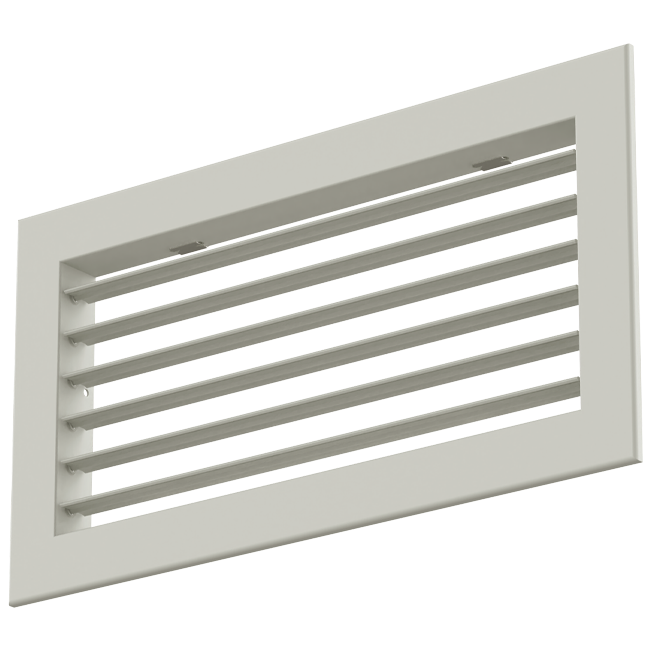 Wandrooster aluminium enkel instelbaar met regelklep – met klemveren – 400x100 mm – RAL 9010