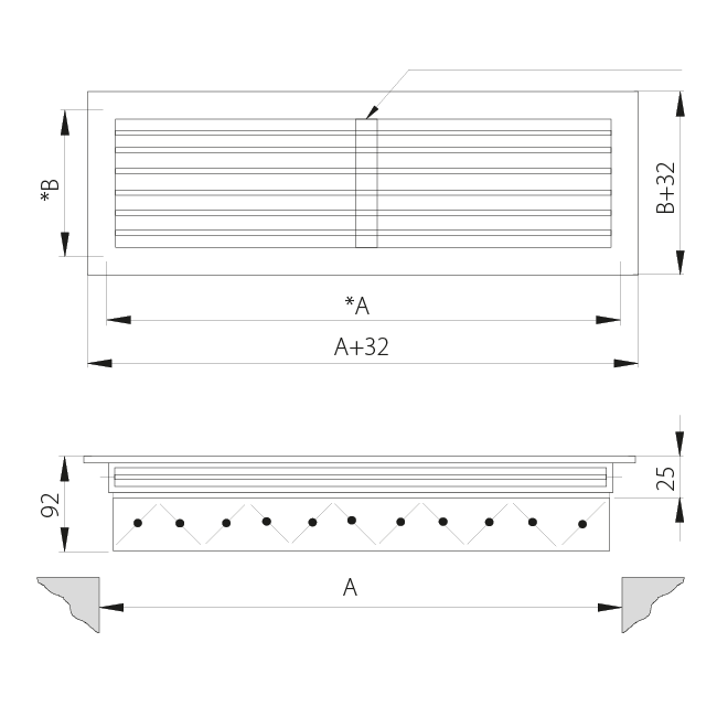 Wandrooster aluminium enkel instelbaar met regelklep – met klemveren – 200x100 mm – RAL 9016