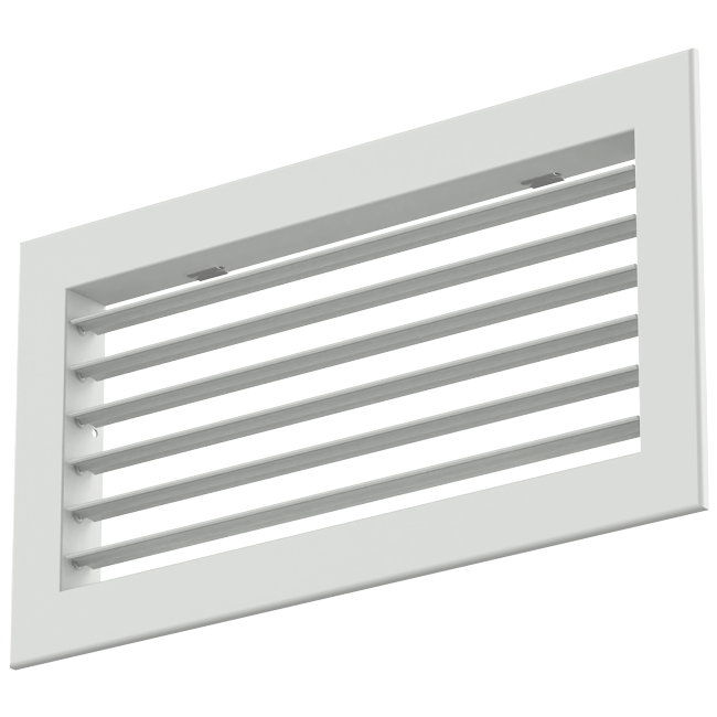 Wandrooster aluminium enkel instelbaar met regelklep – met klemveren – 200x100 mm – RAL 9016