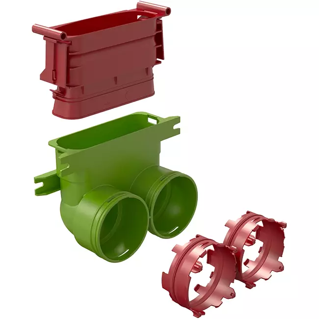 Ubbink Air Excellent 2x 34C - 45SC bocht 90° verloopstuk