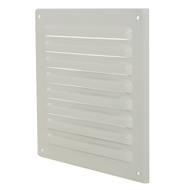 Buitenrooster vierkant 150x150mm aluminium - RAL9010