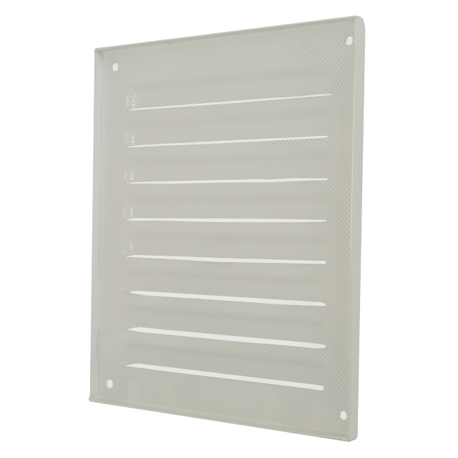 Buitenrooster vierkant 150x150mm aluminium - RAL9010