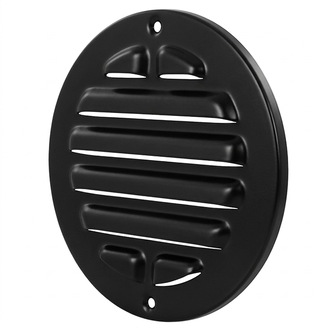 Buitenrooster rond 125mm aluminium - RAL9005 30% glans