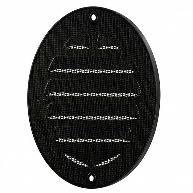 Buitenrooster rond 125mm aluminium - RAL9005 30% glans