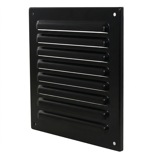Buitenrooster vierkant 150x150mm aluminium - RAL9005 30% glans